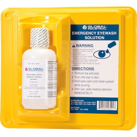 Global Industrial Single Bottle Eyewash Station, 16 Oz. 708569SS